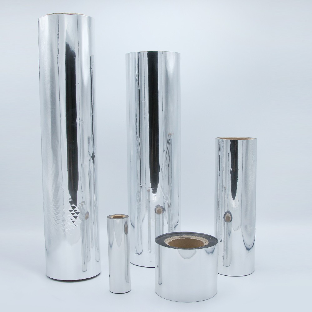 Bright Silver Aluminum metallized polyester film rolls for flexible packaging and lamination